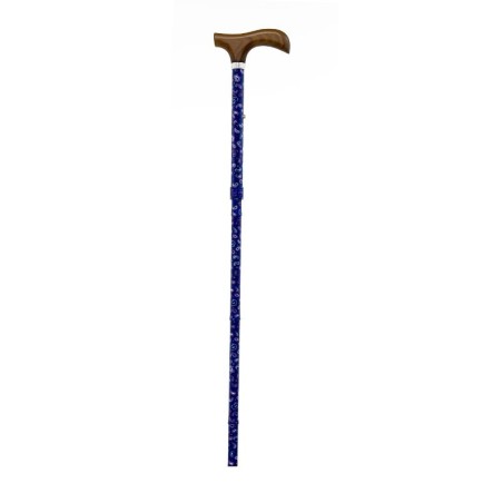 Bastón Plegable y Ajustable con Diseño Cachemira Celeste