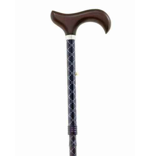 Bastón Plegable y Ajustable de Tubo de Aluminio con Diseño y Empuñadura de Madera