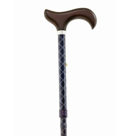 Bastón Plegable y Ajustable de Tubo de Aluminio con Diseño y Empuñadura de Madera