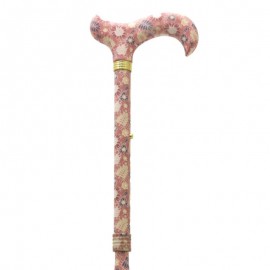 Bastón Plegable y Ajustable con Diseño de Rosas en su Tubo y Empuñadura