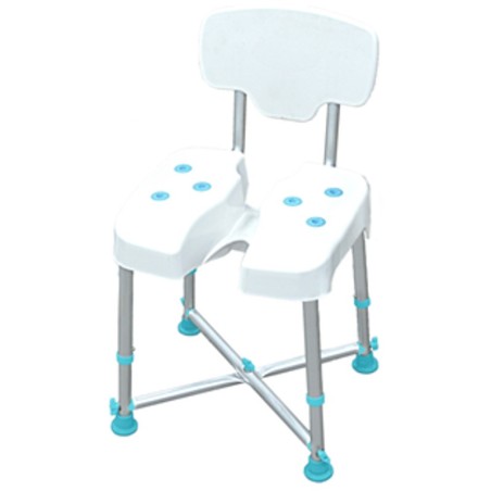 Silla Ducha Bariátrica con Respaldo y Apoya Brazos