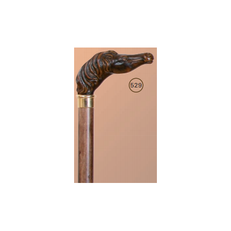 Bastón haya (madera) con puño caballo imitación madera