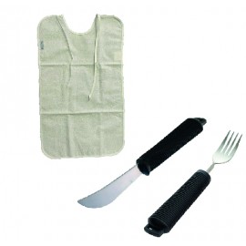 Pack Utensilios Para Comer 5 (tenedor-cuchillo-babero)