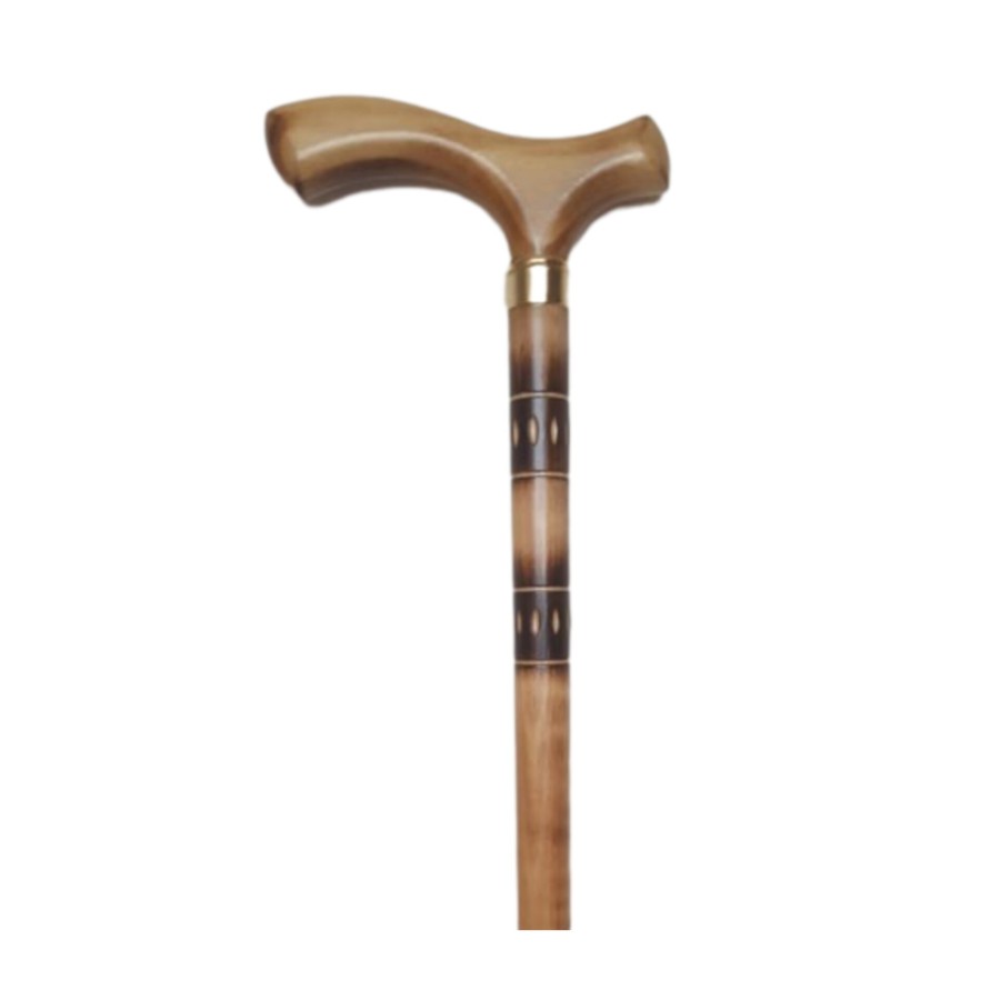 Bastón Clásico de Haya Flameado y Tallado