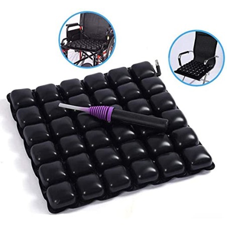 Cojín Antiescaras con Celdas de Aire para Silla de Ruedas, Funda incluida