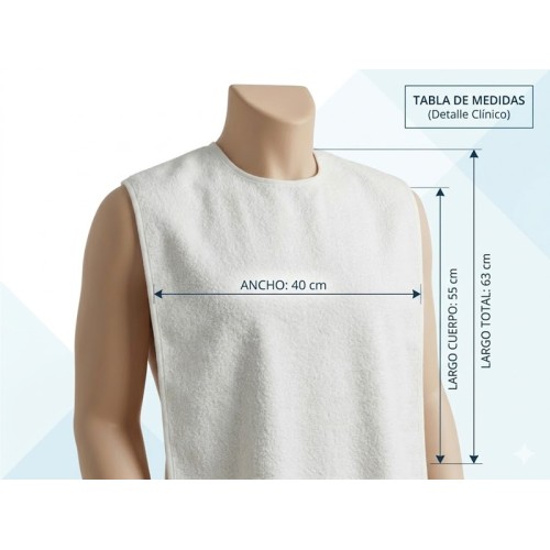 Babero Impermeable Adulto 40x63cm | Pechera Clínica Chile