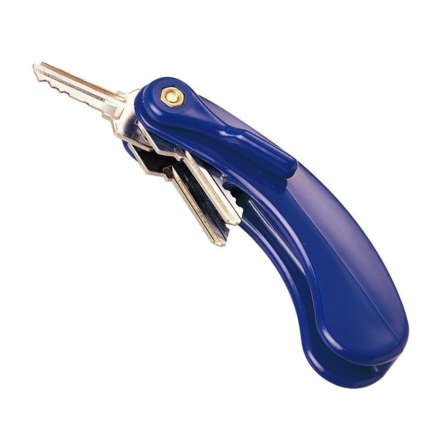 Llavero ergonómico tipo navaja suiza color azul para personas con poca fuerza
