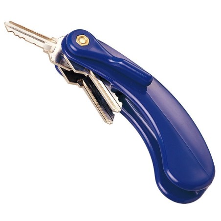 Llavero ergonómico tipo navaja suiza color azul para personas con poca fuerza